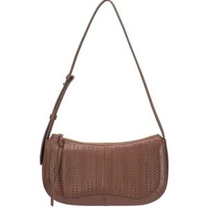 Frye Stella Cognac Brown Leather Baguette Bag New without Tags Minimalist